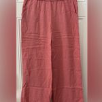 ANDIE NWT Coral Wide-Leg Pants Linen Blend Size L High-Waisted Elastic Waist Photo 0