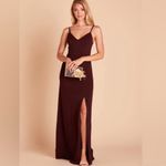 Birdy Grey  Jay Cabernet Stretch Crepe Front Slit Long Dress Maroon- Size Small Photo 4
