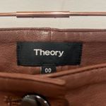 Theory Womens Brown Lambskin Leather High Waist Ankle Skinny Jeans Photo 4