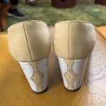 Vintage Customcraft Heels Beige & White Open Toe Shoes Size Unknown Tan Photo 1