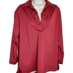 Lafayette 148 New York Women's Red Blouse OVERSIZE Size S - Cotton & Lycra Photo 0