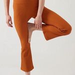 Athleta  Elation Rib Crop Flare Large Petite in Orange Photo 0