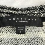 Sanctuary  Women's Oversized V-Neck Knit Top Boxy‎ Size Small Black White Striped Photo 5