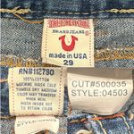 True Religion Joey Distressed Low-Rise Flare Jeans Size 29 Dark Wash Blue Y2K Photo 10