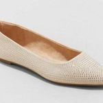 A New Day Corinna Women’s Off White, Sparkling Rhinestones Ballet Flats 10 NWT Photo 0