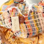 Pilcro Anthropologie Ruffle Trim Smocked Stripe Strapless Crop Top Multicolor XS Pink Photo 1