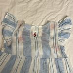 By the River Floral Embroidered Blue and White striped Dress Sz M Size M Photo 5