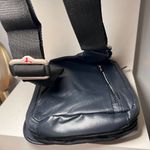 Travelon Navy Blue Leather Messenger Bag with Front Zip Pocket Photo 11