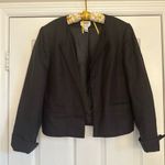 Talbots 100% Irish Linen Open Front Women’s Sz 10 Black Blazer Jacket Vtg Photo 0