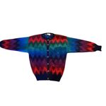 Jeanne pierre Vintage Mohair Wool Cardigan Womens Medium Multicolor 90s Zigzag Photo 1