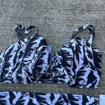 Cacique  Swim High Rise Bikini Tropical Black Sexy Black White NWT Photo 3