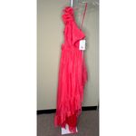 Mac Duggal NWT Ruffled One Shoulder Asymmetrical Gown in Cherry Size 12 Photo 5