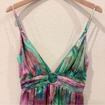 Liv Foster Printed Jacquard Tiered Gown Purple Multi Size 6 NWT Vacation Ready Photo 1