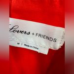 Lovers + Friends  Aylah Red Long Sleeve Strapless Mini Dress size Medium Photo 5