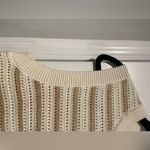 French Connection NWT Size S Ivory Gold Stripe Cotton Blend Sleeveless Knit Top Photo 7