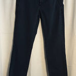 Nili Lotan East Hampton Cropped Raw Hem Navy Cotton Twill Pants Size 0 Blue Photo 0