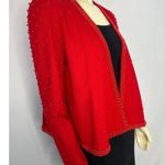 Vintage Ronet Red formal beaded open front swing short coat size 4 Photo 3