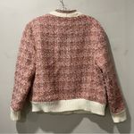 Anthropologie Maeve By Anthroplogie Tweed Lurex Coatigan Pink Cream Gold Button Size Medium Photo 10