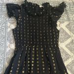 Sea New York Laura Metallic Fil Coupe Smocked Dress In Black Size 0 Photo 3