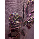Storybook Vintage Knits purple sequin and beaded zip front sweater size L Size L Photo 6