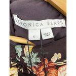 Veronica Beard  Hedera Silk Floral Ruched Mini Dress‎ Oxblood Long Sleeve 6 NWT Photo 5