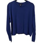 Eileen Fisher  Tencel Boxy Crewneck Long Sleeve Top XS Royal Blue Photo 1