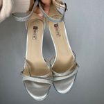 IDIFU‎ Silver Glitter Platform Heels Strappy Ankle Strap Party Prom Shoes Size 8 Photo 1