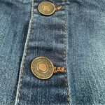  Dark Blue Denim Wax Jean, Size M, Blue Overalls Skirt. Photo 5