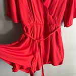Jun & Ivy boutique red scalloped neckline jumpsuit romper preppy chic Photo 4