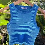 Beginning Boutique Blue Knit Tank Top Photo 0