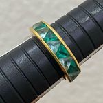 SUZANNE SOMERS 925 Gold Emerald Green Trilliant CZ Cubic Zirconia Ring Size 8 Photo 12