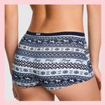 PINK - Victoria's Secret PINK VICTORIA’S SECRET Cotton Dorm Boyshort Blue Fairisle Print Preppy LARGE Photo 2