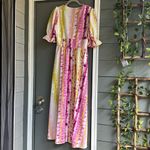SheIn Tie Dye Plung Neck Puff Sleeve Maxi Dress Photo 3