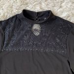 EXPRESS Black High Neck Lace Yoke Top Size XS Photo 1