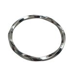 Silver Tone Bangle Bracelet, swirl pattern, feminine, boho, dressy, wedding Photo 3