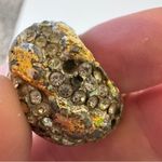 Vintage 1960s Vendome Adjustable Gold Nugget Style Ring w Rhinestones Photo 8