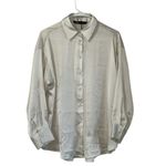 ZARA  Pearl White Satiny Button Down Shirt(Size Small) Photo 2