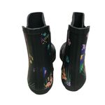 London Fog  Black Floral Piccadilly Rain Boots. Size 8. Photo 4