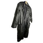 Vintage Margo's Black‎ Leather Trench Coat Black Size M Photo 2