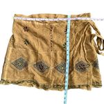 Embroidered Crop Top Wrap Skirt Set Mustard Boho Summer Size none Photo 2