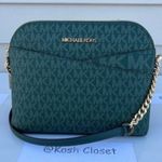 Michael Kors MK JST Medium Logo Dome Crossbody Bag- Racing Green Photo 4