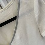 Maje White Grey Shimmer/Glitter V-neck Top Photo 2