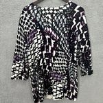 Liz & me cardigan womens 1X geometric rhinestone jewel button whimsigoth artsy Purple Photo 1