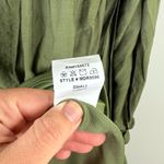 &merci &merci Ruffle Neck Olive Green Long Sleeve Mini Dress Photo 9