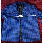 Peck & Peck Women’s SILK Blue/Black Houndstooth Blazer 12P Photo 4