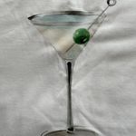 NWOT white graphic martini glass T Photo 3