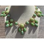 Vintage Multi Strand Women’s Necklace Green Round Boho Estate Gold Tone Necklace Photo 1