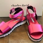 Charles David Fuchsia Satin Sandals Photo 0