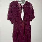 Honey Punch Women S Maroon Romper Dress Dark Romantic Boho Coquette Wine Lace Red Photo 3