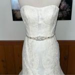 Elegant Saison Blanche Embroidered Organza Wedding Gown! White Size 8 Photo 2